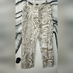 Beige Wave-Print Men’s Chinos